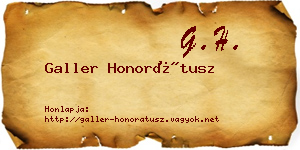 Galler Honorátusz névjegykártya